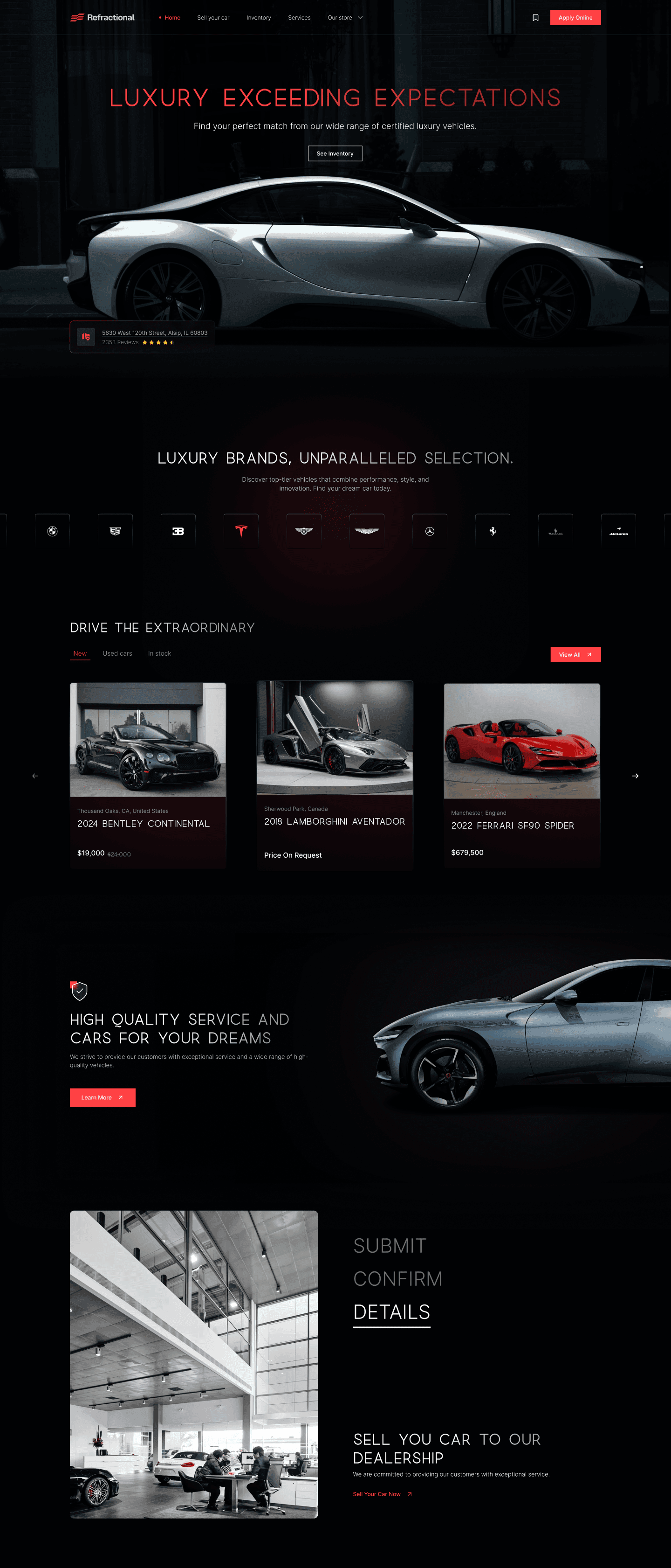 Customizable dealership website template 1