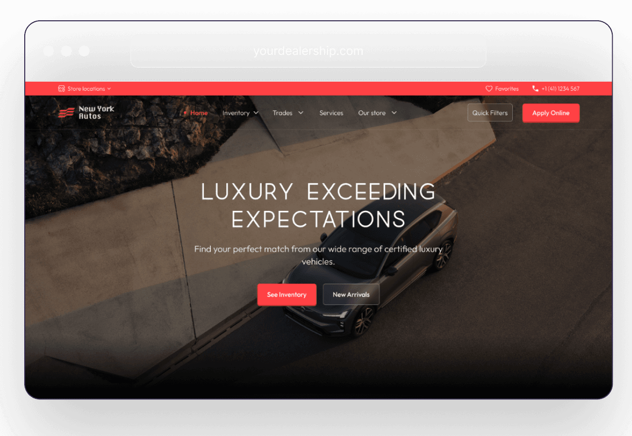 Independent Car Dealership website template preview