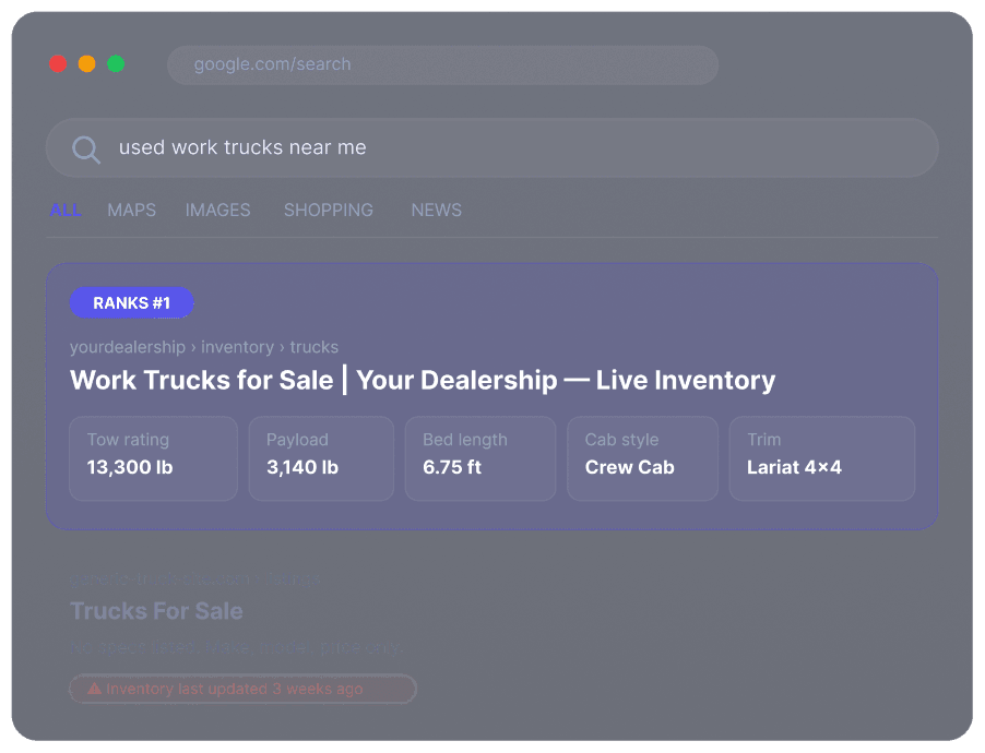Truck dealership template preview